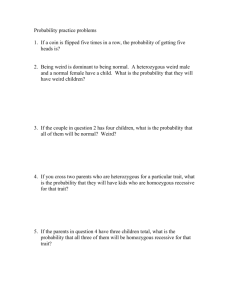 Packet page 9 - Probability practice problems