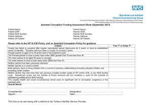 Assisted conception assessment sheet