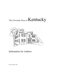 Information for Authors - The University Press of Kentucky