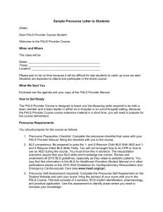 Sample Precourse Letter to Students (Date) Dear PALS Provider