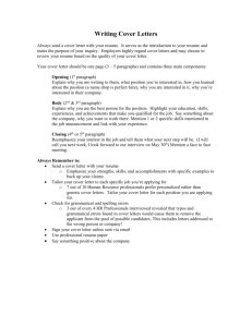 Cover letters - Alliant Connect