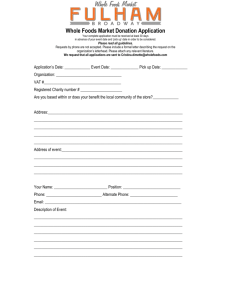 Donation application form Fulham