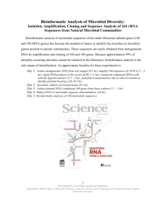 Laboratory 7: Analysis of Microbes from water and Soil Samples by