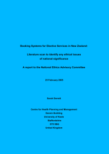 Booking systems for elective services