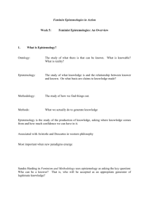 Week 5: Epistemologies - University of Warwick