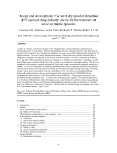 Design and development of a novel inhalation aerosol drug delivery