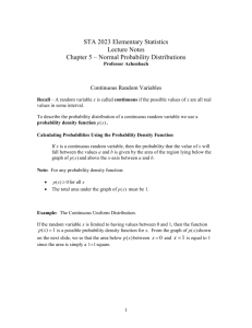 Continuous Random Variables