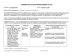 CORRECTIVE ACTION IMPROVEMENT PLAN