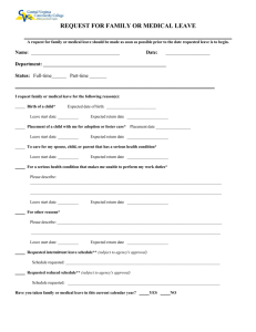 Family Medical Leave Request (FMLA)