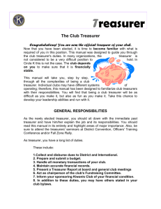 Treasurers` Manual - Florida District of CKI