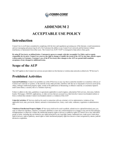Addendum 2 - Acceptable Use Policy - Comm-Core