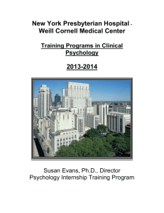 The New York Hospital- - Weill Cornell Department of Psychiatry