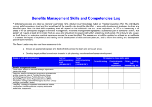 Benefits Management Skills and Competencies Log