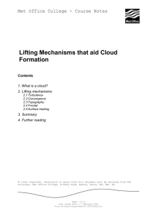 Lifting Mechanisms that aid Cloud Formation