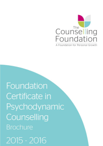 2015-16 Foundation Certificate in Psychodynamic Counselling