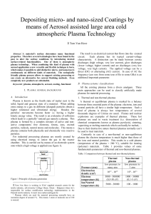 II. Coating deposition via combination of atmospheric plasma and