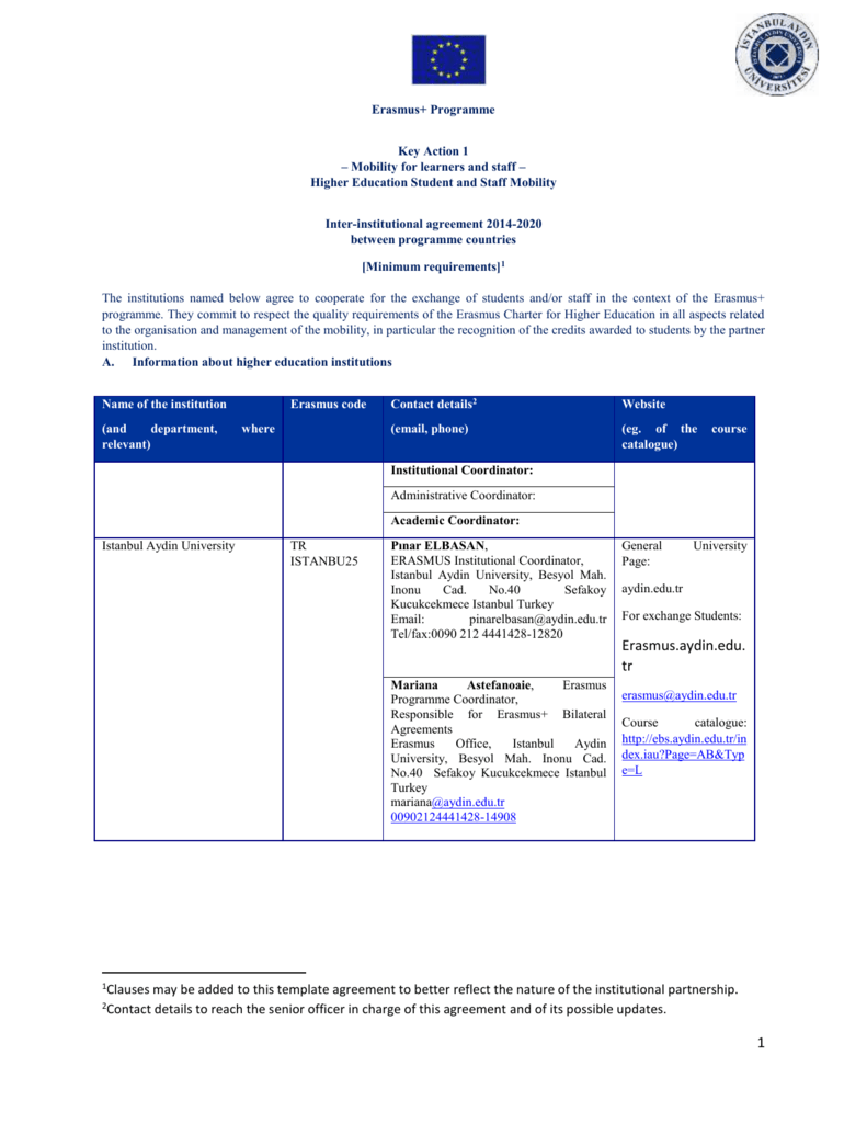 Please click for Erasmus+ 21-21 IAU Inter With erasmus bilateral agreement template