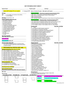 IEP Info Sheet for IEPs/Annual IEPs