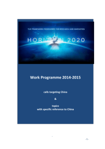 Horizon 2020: Work Programme 2014-2015 – Calls