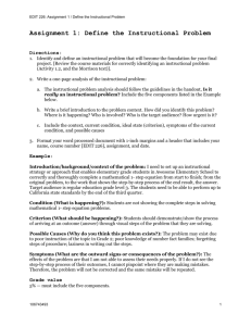 ACTIVITY 1.2 / Analysis: The Problem Statement