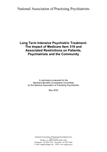 Long Term Intensive Psychiatric Treatment: