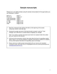 Sample manuscripts: Preschool/Kindergarten