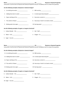 Physical or Chemical Properties Handout