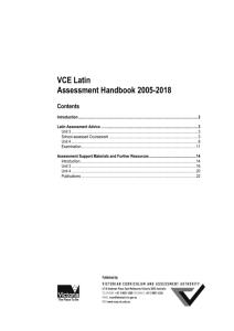 VCE Latin Assessment Handbook - Victorian Curriculum and