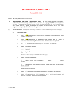 SCE DRAFT FORM OF POWER ANNEX Version