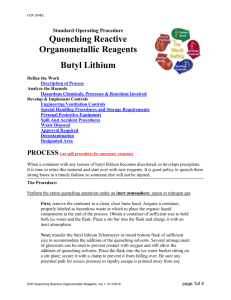 Standard Operating Procedure Quenching Reactive Organometallic