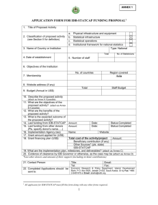 Application Form for IDB-STATCAP Funding Proposal
