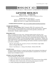 BIOLOGY 472 - Nicholls State University
