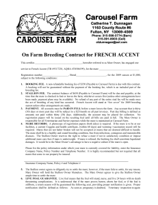 LEASING OF HORSE FROM CAROUSEL FARM