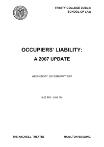Occupiers` Liablity: A 2007 Update