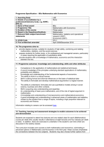 BSc Mathematics with Economics - London School of Economics