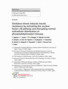 Oxidative stress induces insulin resistance by activating the nuclear