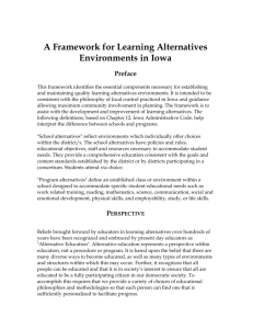 Learning Alternatives Framework - Iowa Association of Alternative