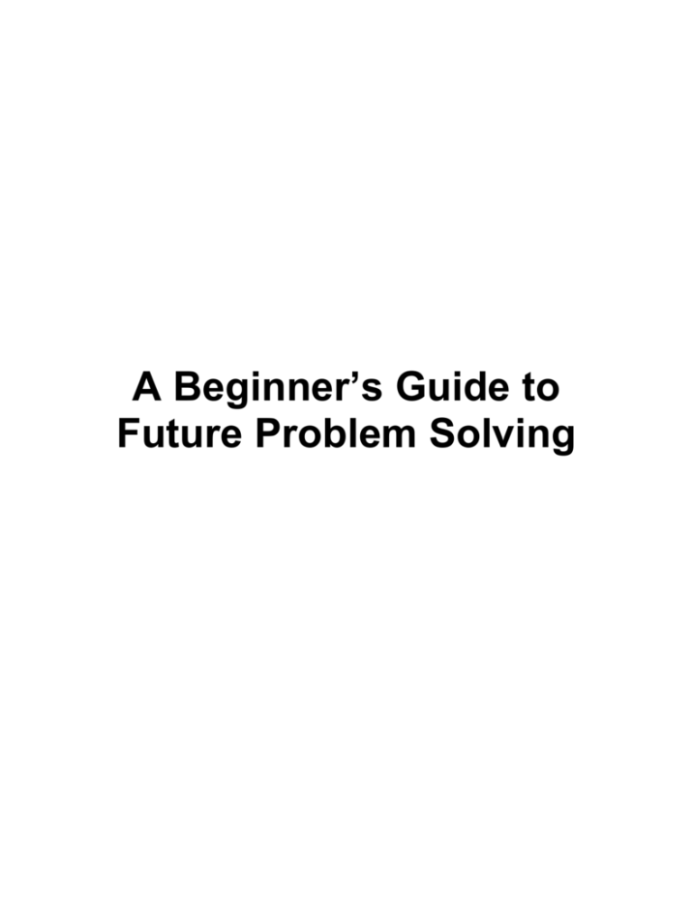 future problem solving example booklet