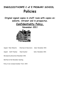 Confidentiality Policy - Ingoldisthorpe Primary School