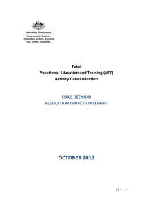 Total Vocational Education and Training (VET) Activity Data Collection