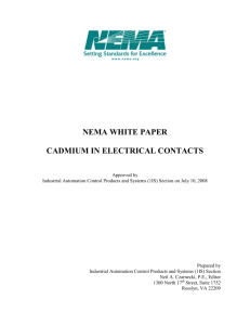 NEMA WHITEPAPER ON CADMIUM IN ELECTRICAL CONTACTS