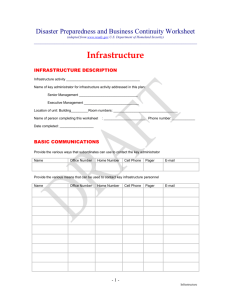 Disaster Preparedness and Business Continuity Worksheet