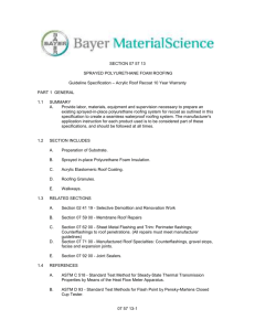 SPRAYED POLYURETHANE FOAM ROOFING