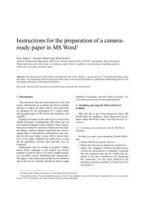 Instructions for the preparation of a camera-ready paper