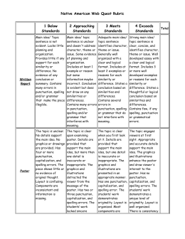 Grade 7 Recycling research project criteria and rubric