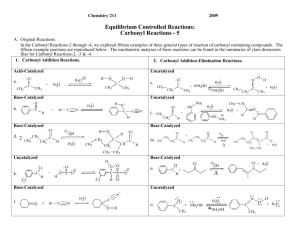 Equilibrium Controlled Reactions: