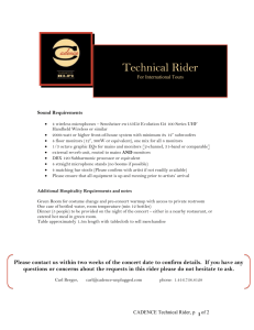 Technical Rider for International Tours