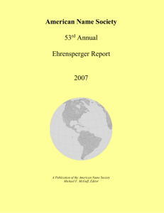 Ehrensperger Report
