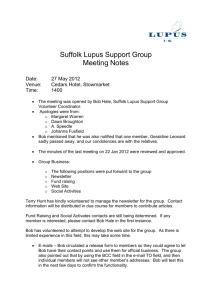 May 2012 Minutes - Suffolk Lupus Group