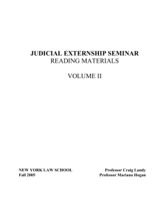 JUDICIAL EXTERNSHIP SEMINAR